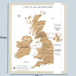Splosh Travel Map - UK Map - Desk - White