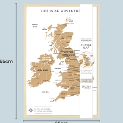 Splosh Travel Map - UK Map - Small - White