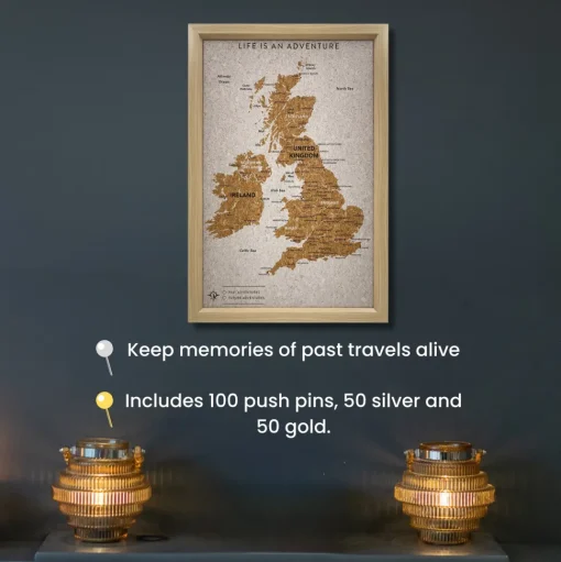 Splosh Travel Map - UK Map - Small - White