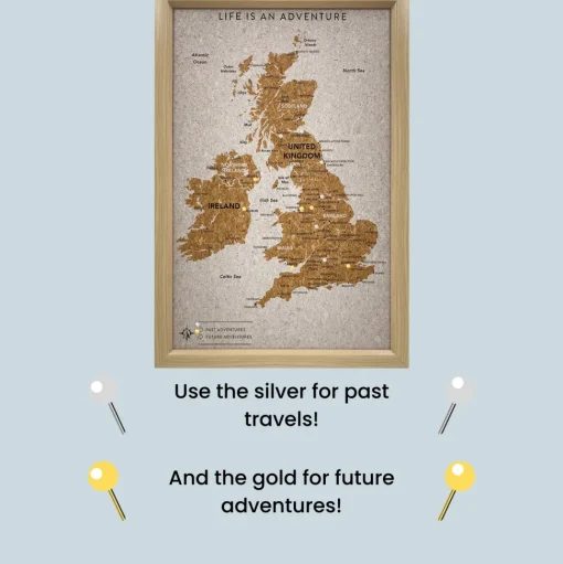 Splosh Travel Map - UK Map - Desk - White
