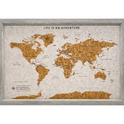 Splosh Travel Map - World Map - Large - Grey