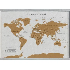 Splosh Travel Map - World Map - XL Desk - Grey