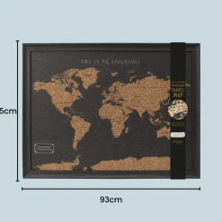 Splosh Travel Map - World Map - Large - Black