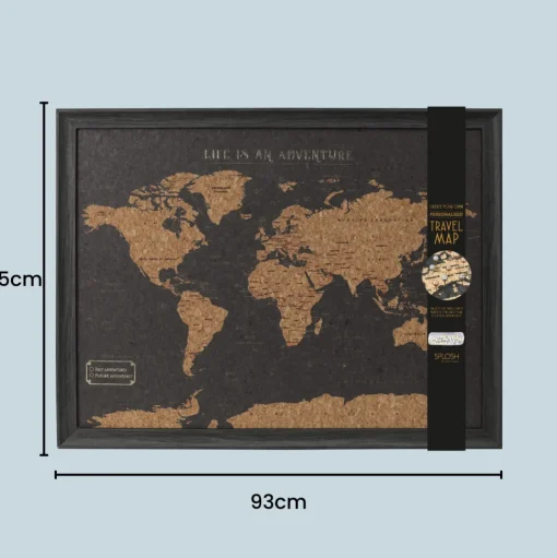 Splosh Travel Map - World Map - Large - Black