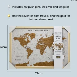 Splosh Travel Map - World Map - Medium - White