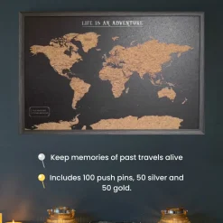 Splosh Travel Map - World Map - Large - Black