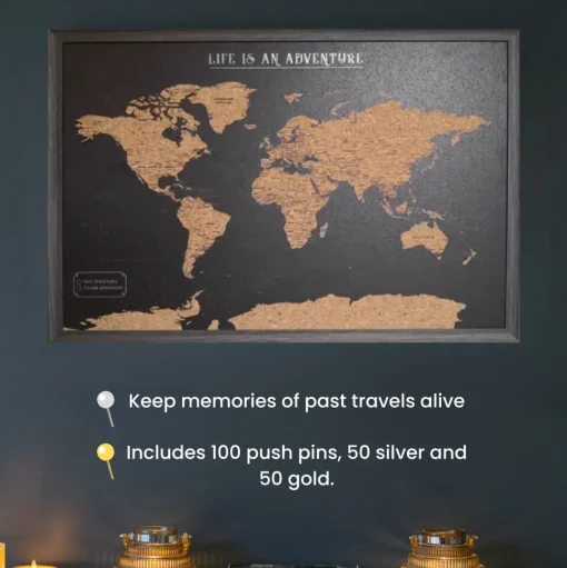 Splosh Travel Map - World Map - Large - Black
