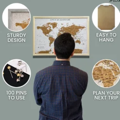 Splosh Travel Map - World Map - Medium - White