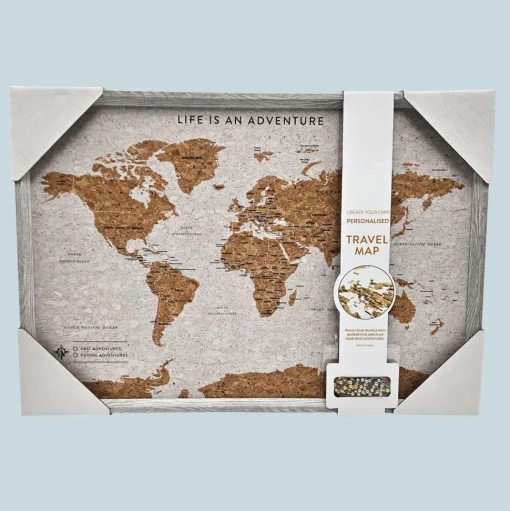 Splosh Travel Map - World Map - XL Desk - Grey