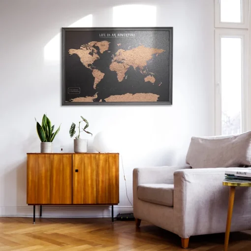 Splosh Travel Map - World Map - Large - Black