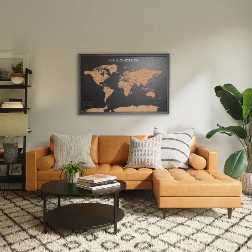 Splosh Travel Map - World Map - Large - Black